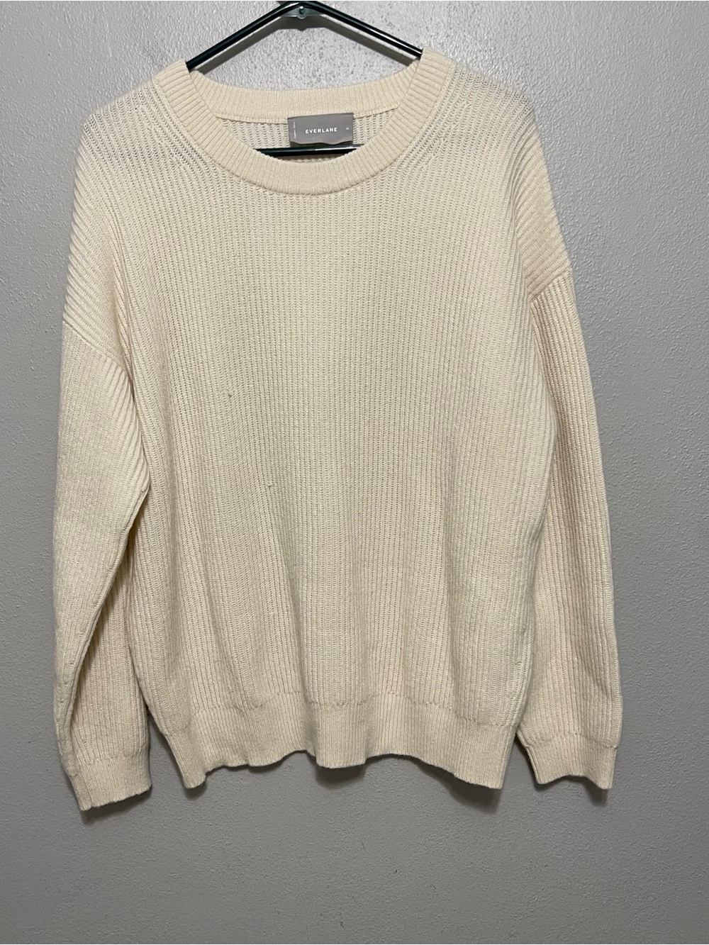 Everlane 100% Cashmere Ribbed Knit Sweater Beige Casual Womens XL